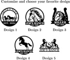 Personalized Horse Ranch Metal Sign Custom Farm Metal Wall Art Horse Name Sign - Image 2