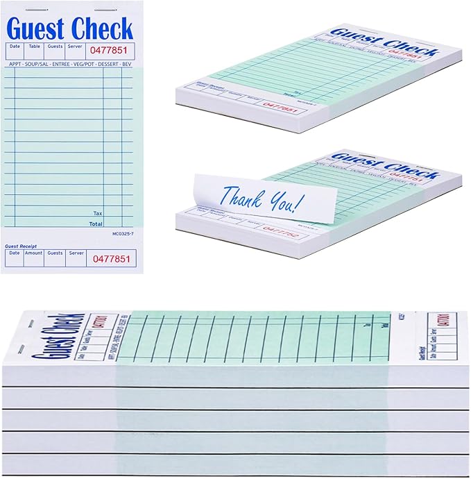Methdic Guest Checks Server Note Pads 250 Orders Waitress Notepad by Methdic