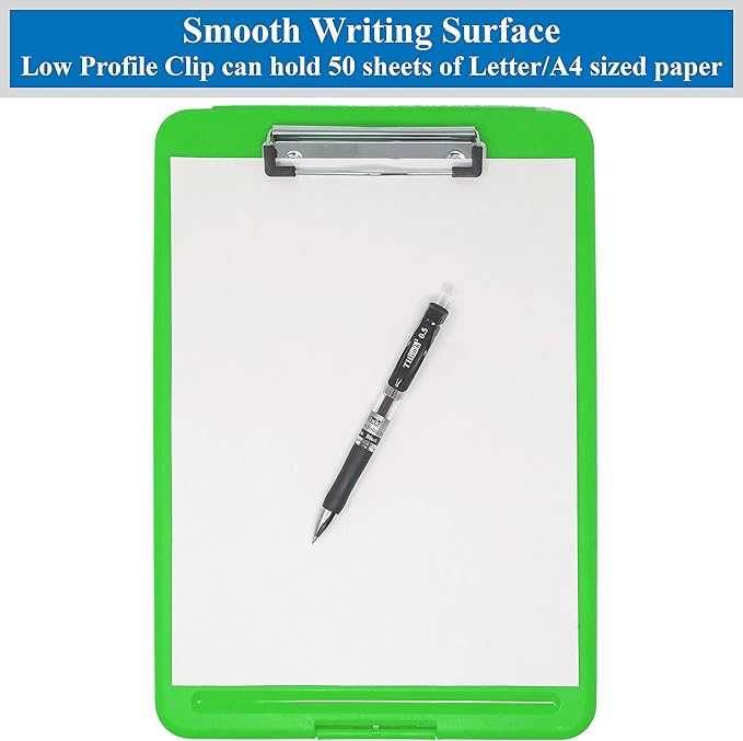 Think2Master Green Plastic Storage Clipboard. | 25% Heavier & Sturdier| Heavy - Image 4