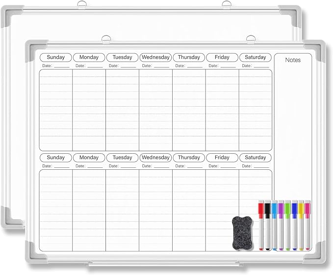 Lincia 24" x 18" Horizontal 2 Weekly Dry Erase Calendar by Lincia