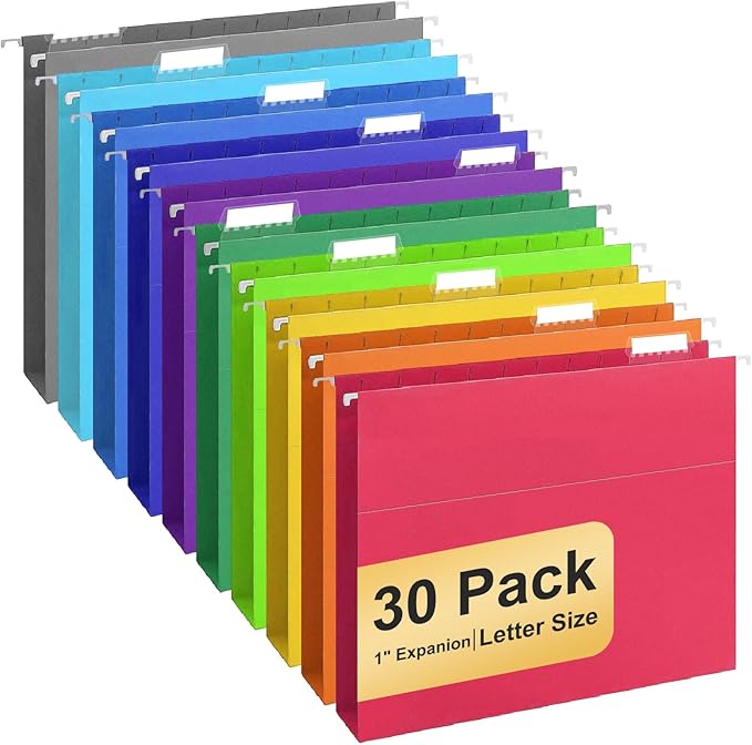 Hanging File Folders, 30 Pack Letter Size Hanging File folders by YOPCDJ
