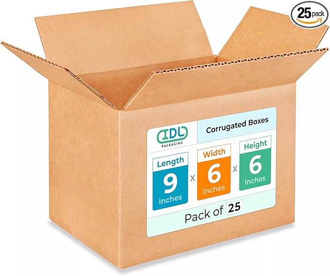 Small Moving & Shipping Boxes 9"L x 6"W x 6"H by IDLPackaging