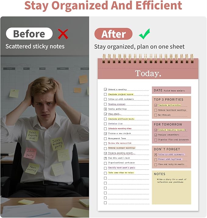 104 Pgs To Do List Notepad, 52 Undated Sheets Duplex-printed Daily Planner - Image 5
