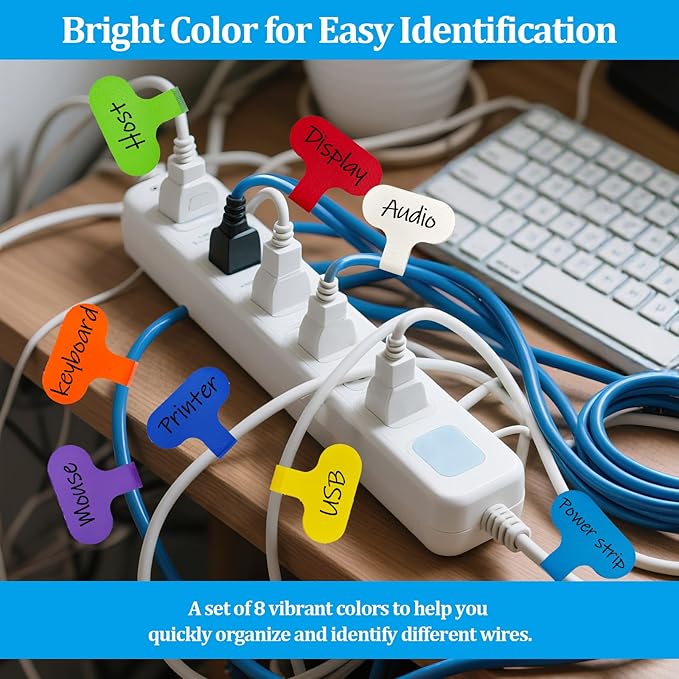24 Pcs Cable Cord Labels, Wire Labels, Cable Tags, Computers Cable Management - Image 3