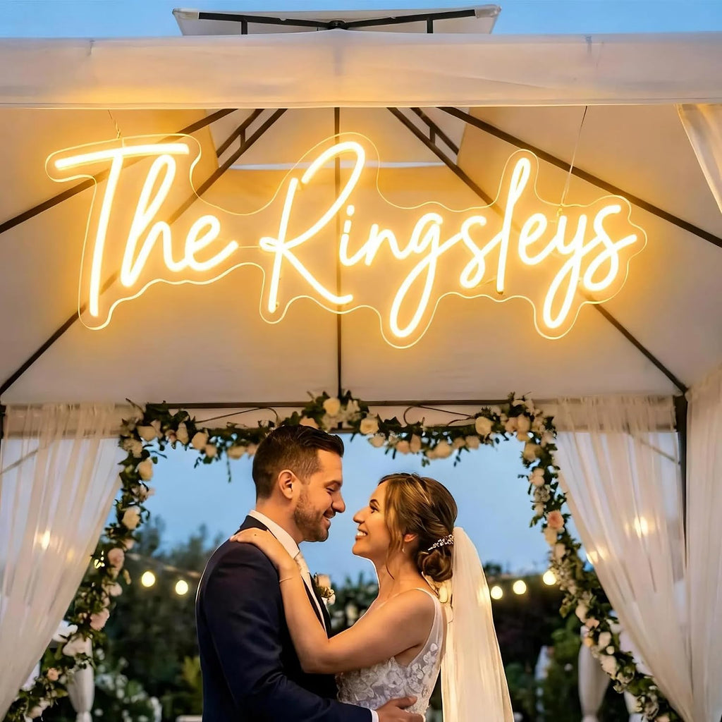 BUIZZEUOIV Custom Neon Sign, Neon Sign Customizable Large LED Wedding Neon Name