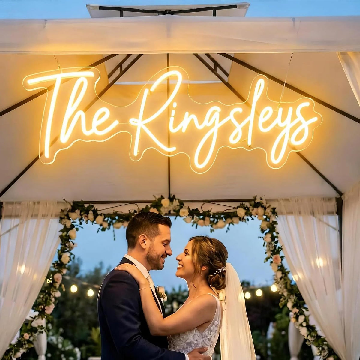 BUIZZEUOIV Custom Neon Sign, Neon Sign Customizable Large LED Wedding Neon Name