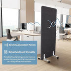 MORDEER 70.8" W x 63" H Freestanding Partition Room Dividers, Acoustic Panels - Image 4