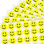 600 PCS - 1" Smiling Happy Smile Face Stickers, Yellow