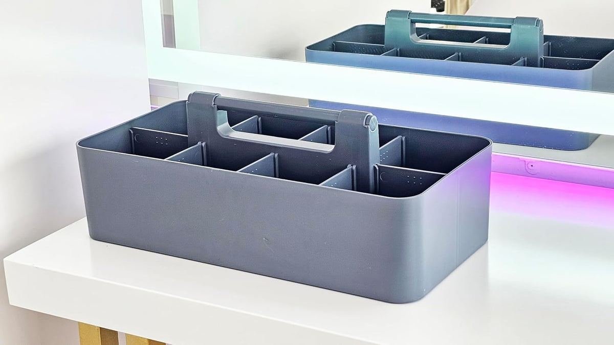Portable Caddy Organizer - Stackable Plastic Caddy with Handle | Desk, Makeup...