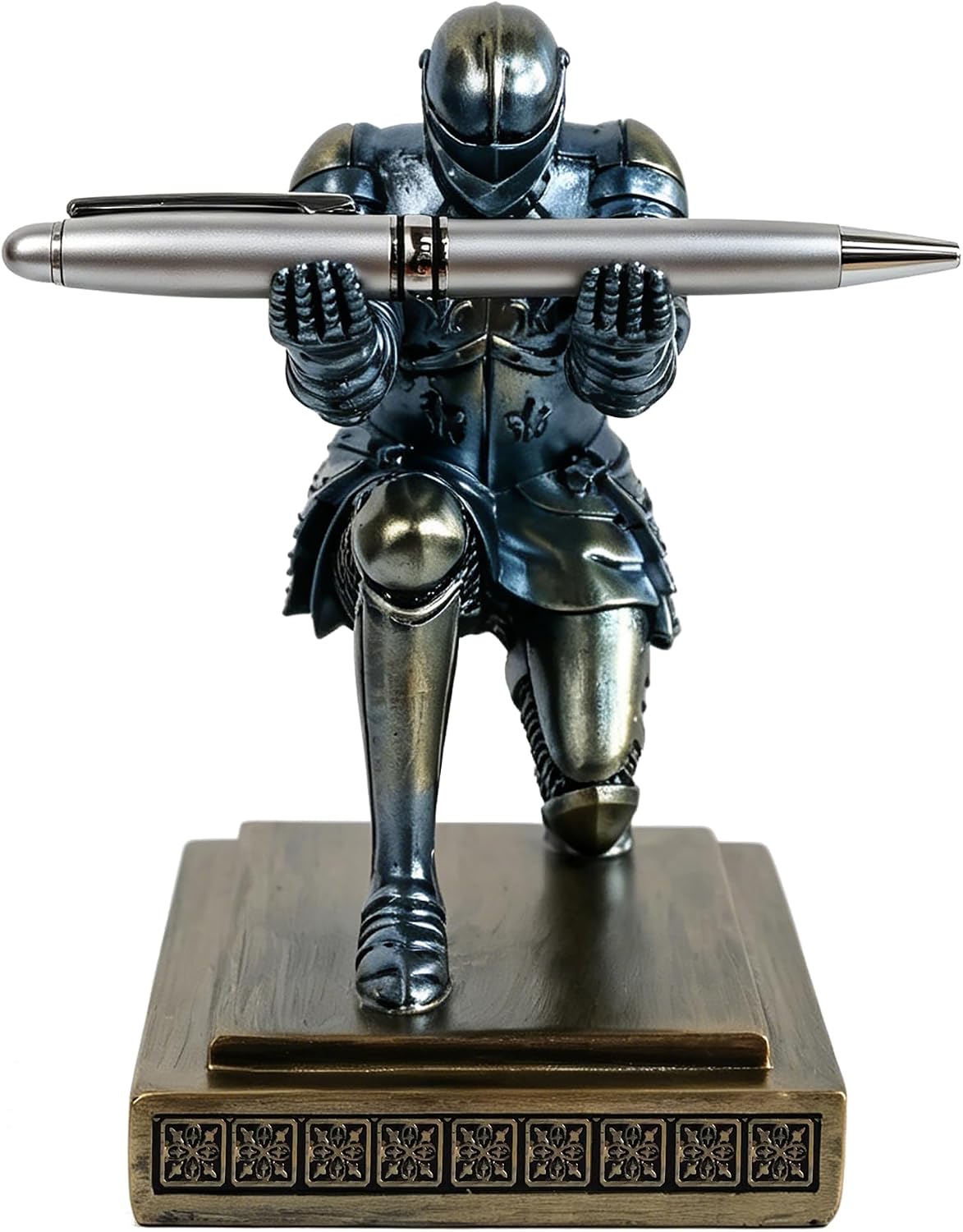 Soldier Executive Knight Pen Holder Personalized Desk Organizers Blue