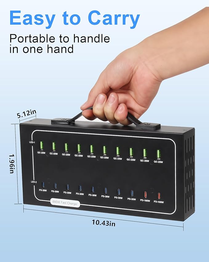 690W USB Charging Station, 20 Port Fast Charging Station - Image 8