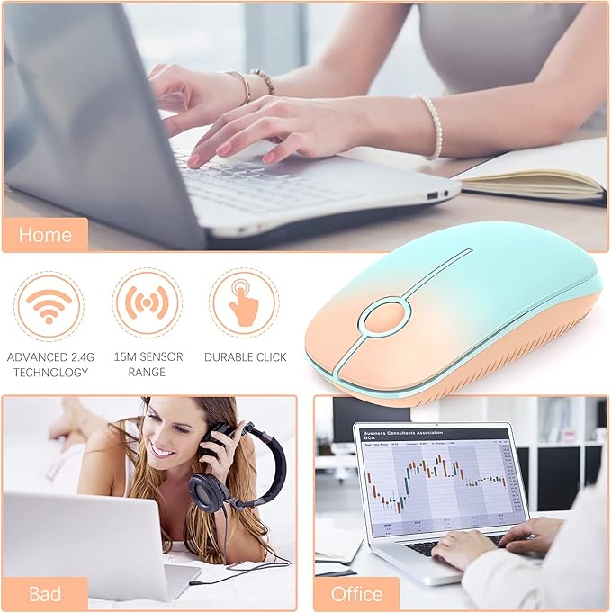 VssoPlor Wireless Mouse, 2.4G Slim Portable Computer Mice - Image 6