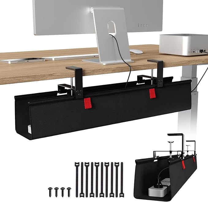 KEEGH No Drill Under Desk Cable Management Tray by KEEGH