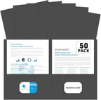 Two Pocket Folders, PANDRI 50 Pack 2 Pocket Folders, Letter Size Paper File by PANDRI