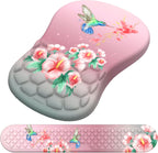 Laokiiy Mouse Pad with Wrist Rest & Keyboard Wrist Rest, Memory Foam