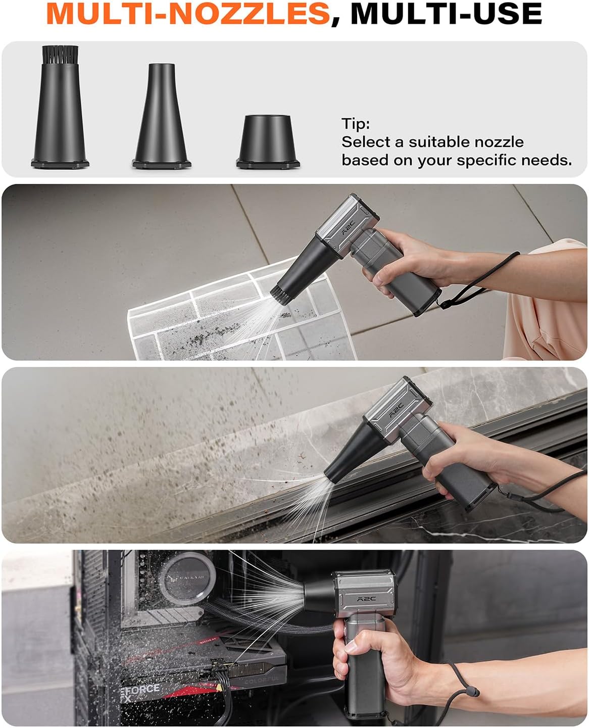 A2C Cordless Mini Air Blower - Upgraded 40mm Motor, 450g Powerful Airflow