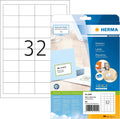 HERMA Self Adhesive Multi-Purpose Labels, 32 Labels Per A4 Sheet, 800 Labels for Laser and Inkjet Printers, Small, 48.3 x 33.8 mm (4200), White