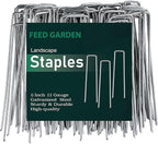 FEED GARDEN 6 Inch 1000 Pack Galvanized Landscape Staples 11 Gauge Anti-Rust by FEEDGARDEN
