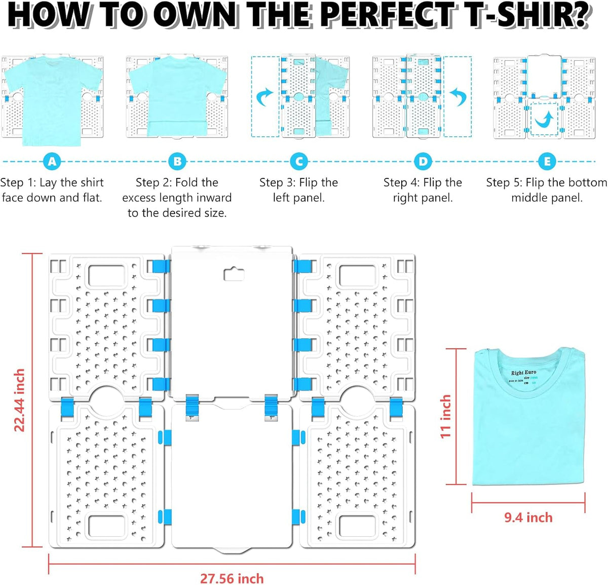 Accenter 10Pcs Stackable Closet Organizer & Shirt Folding Board Bundle