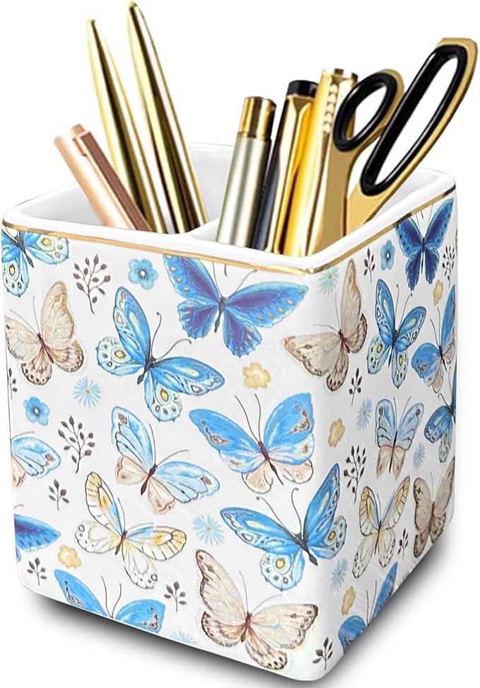 LEAZUL Pen Pencil Holder, Makeup Brush Holder, Ceramic Remote Control Holders by LEAZUL