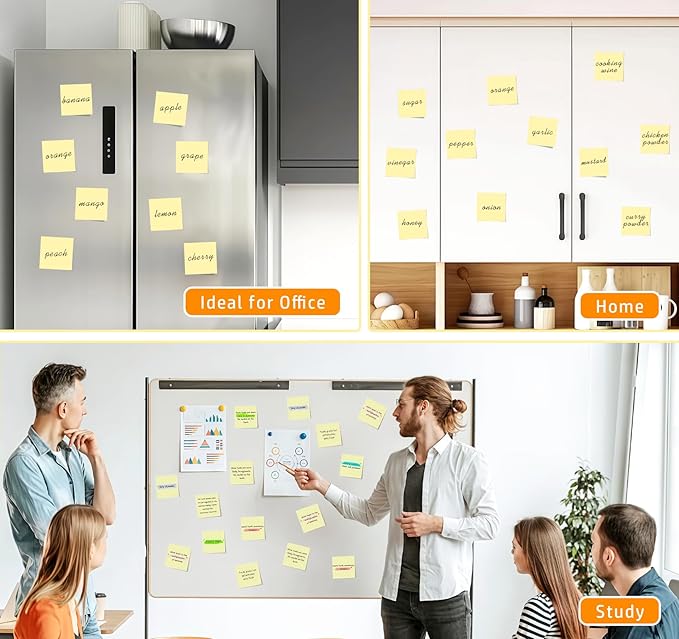 Yellow Sticky Notes Mini, 2 x 2in Small Sticky Notes, 24 Pack Notes Pads Memo - Image 4