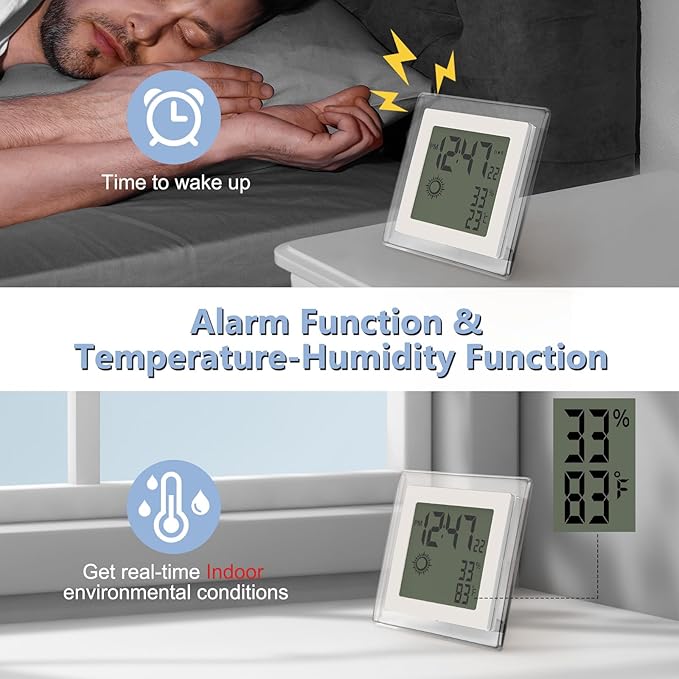 VOILEIPAGI Small Clock Digital Battery Operated Alarm Clock - Image 4