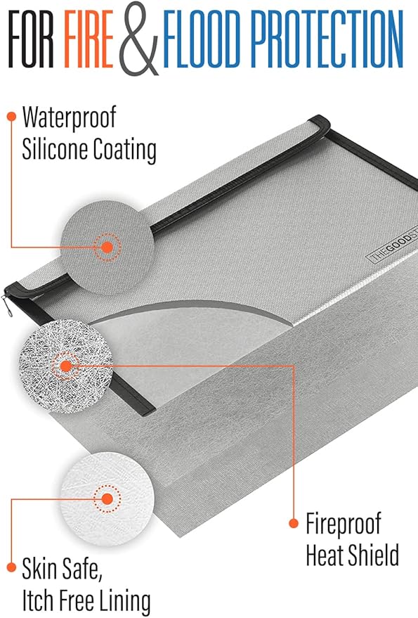 Fireproof Document Bag Envelope Size: 8" x 5" Fireproof Cash Bags - Image 3