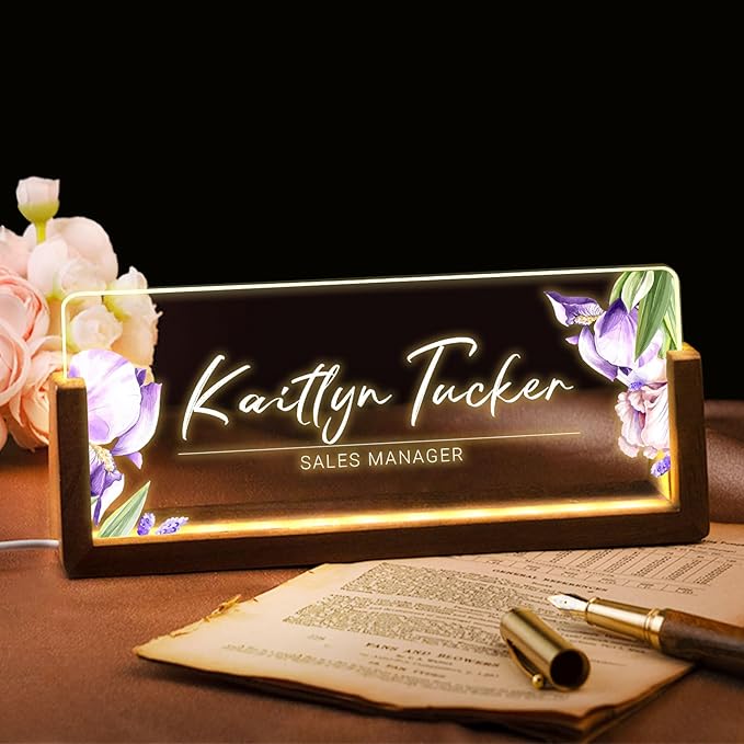 Desk Name Plate Personalized, Custom Office Light Up Name Plate - Image 8