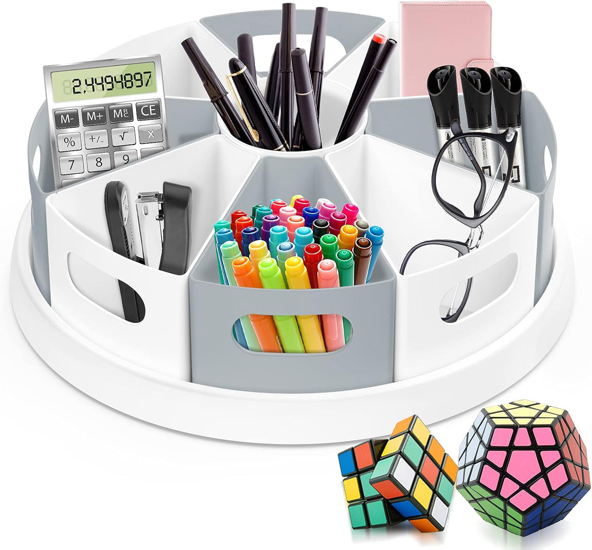 MeCids 360 Rotating Storage Organizer Desk Organizers Pen Holder– 12” Lazy Su...
