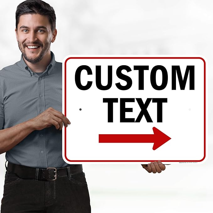 Custom Arrow Directional Sign, Right Arrow, 18x24 Inches, Rust Free .063 - Image 2