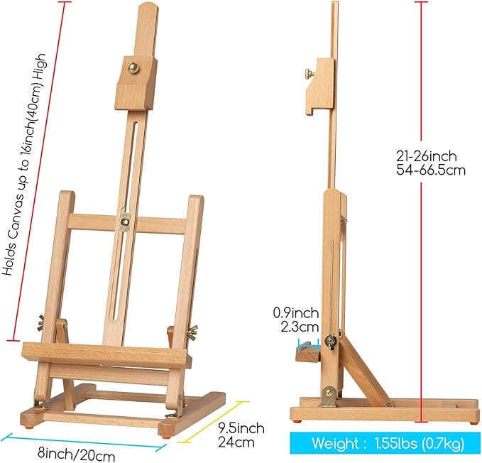 MEEDEN Tabletop Easel for Painting H-Frame, Adjustable Painting & Display Table - Image 2