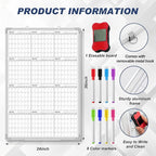Lincia 36" x 24" Magnetic Vertical Yearly 12 Month Dry Erase Calendar - Image 2