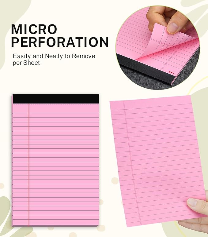 36 Pack Note Pads 5x8, Narrow Ruled Legal Pad, 30 Sheet/notepad, Colored Legal - Image 4
