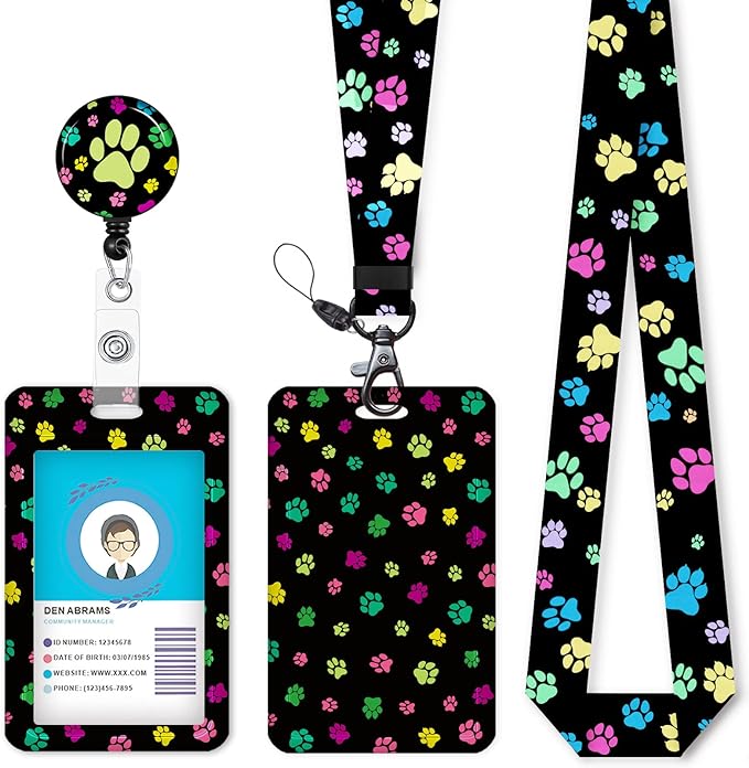 ID Badge Holder with Lanyard, Cute Badge Reel Badge Clip Retractable, Lanyards by Mcapirivo