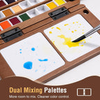 24-grid empty travel watercolor palette box, fuumuui all-in-one, close-up detail