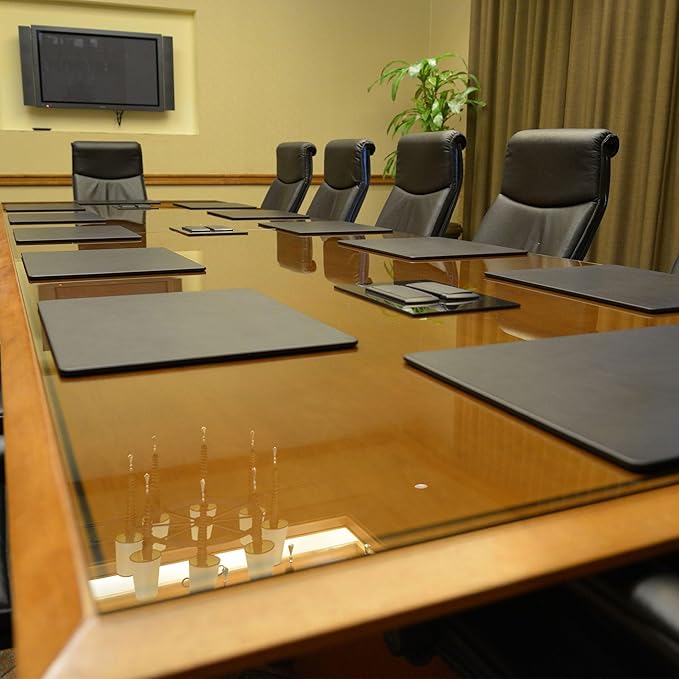 Dacasso Black Leatherette 20" x 16" Luxury Conference Table Pad - Image 7