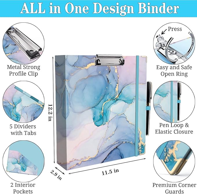 Lateefah 3 Ring Binder, 2 Inch Binder Organizer - Image 5