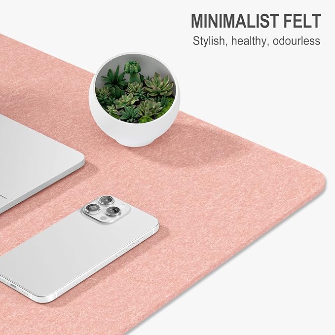 Auhoahsil Felt Desk Mat, Minimalist Large Mouse Pad XXL 35.5 x 15.7 in - Image 3