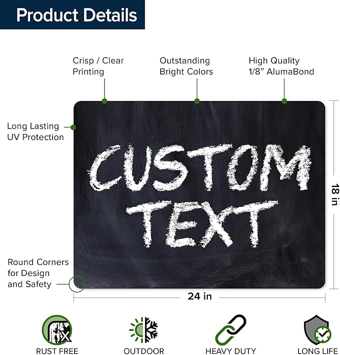 Custom Sign, Custom Street Sign, 11 Font Colors, 13 Font Styles, 4 Hole Options - Image 6