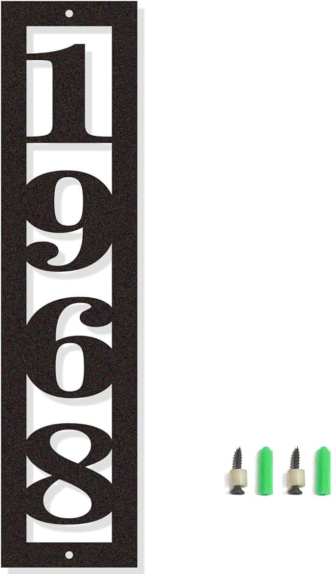 Vertical Metal House Numbers for Outside Modern Address Numbers for House by HYTSIGN