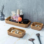 MyGift Premium Solid Acacia Wood Octagonal Desk Organizer Trays Office - Image 6