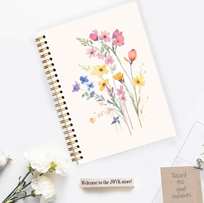 JWVK Vintage Wild Flower Botanical Plant Notebook 07, Rustic Spring Floral - Image 3