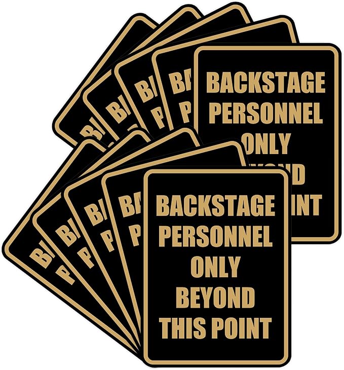 Portrait Round Backstage Personnel Only Beyond This Point Door or Wall Sign by SignsByLITA