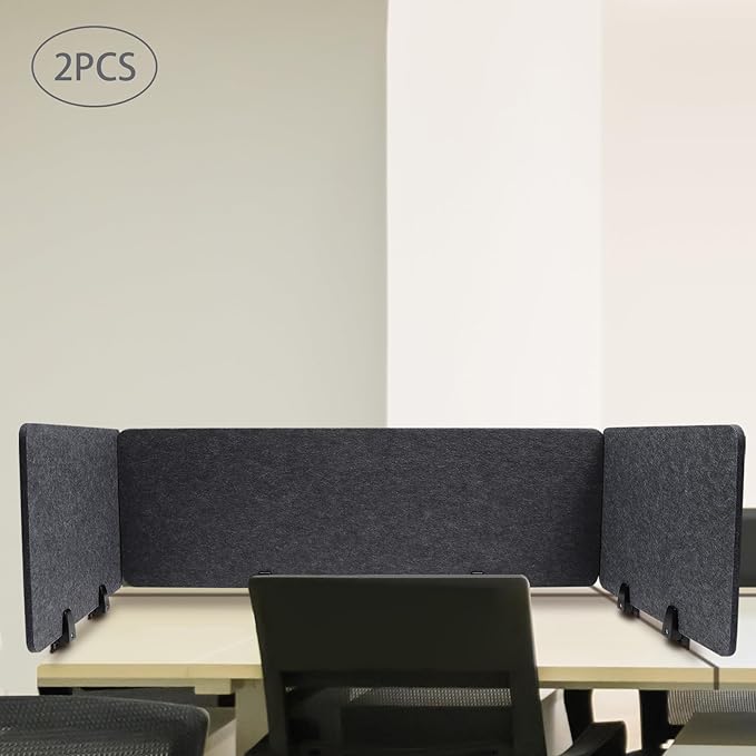 Clamp-On Acoustic Desk Divider, Desktop Privacy Panel, Sound Absorbing - Image 7