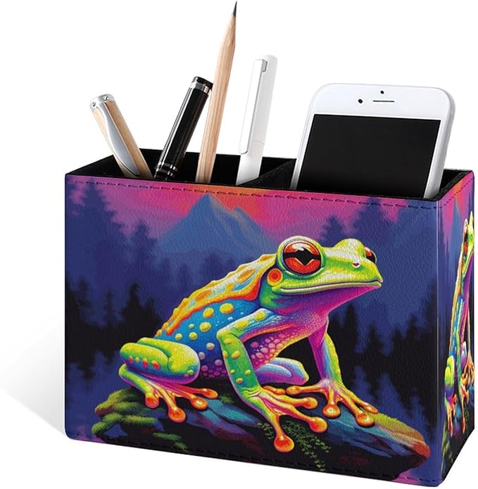 Famame Colorful Frog on Stone Pencil Holder - Image 2