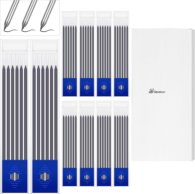 Spakon 60 Pcs 2.8mm Lead Refill Carpenter Construction Pencils Marker Lead - Image 2