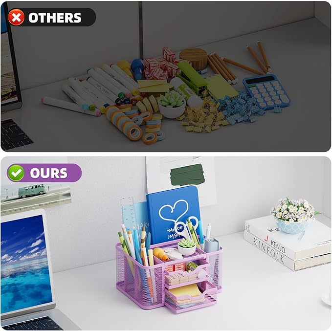 Marbrasse Mesh Desk Organizer, Pen Holder - Image 6