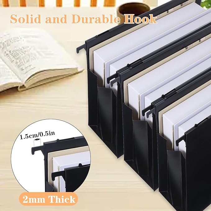 6 Pack Plastic High Capacity Hanging File Folders, Heavy Duty - Image 5