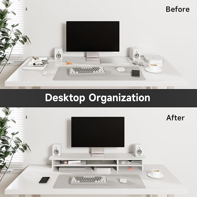 Fenge Monitor Stand, Dual Monitor Riser, 42.5inch Large Desk Computer Monitor - Image 6