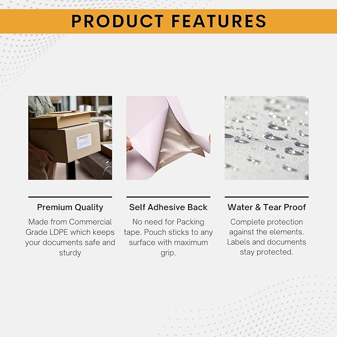 1000 Pack 6"x9" Shipping Label Sleeves – Clear Self-Adhesive Packing Slip - Image 3